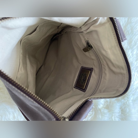 ROOTS Leather Venetian Villager Bag in Purple colour - Picture 9 of 9